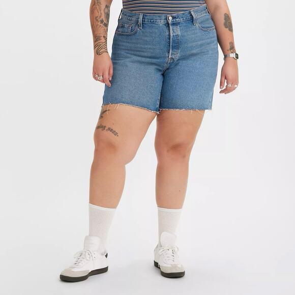 Levi’s 501 ‘90s Light Wash Button Fly Denim Jort Short 16W Women’s Blue - Picture 1 of 6